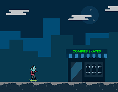 Zombies Skateboard Shop - Illustration