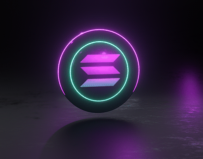 Solana Coin modeled and rendered with Blender.