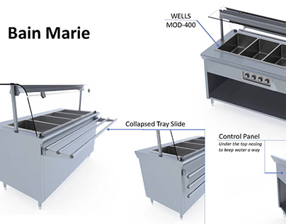 Bain Marie with Collapsible Tray Slide