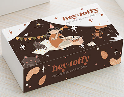 Illustration for candy box packaging