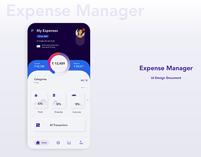 UI Design Doc for Expense Manager Concept