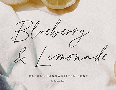 Blueberry And Lemonade Casual Handwritten Font