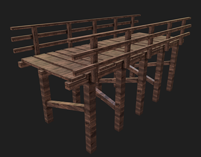 Wood Bridge Low Poly for Games