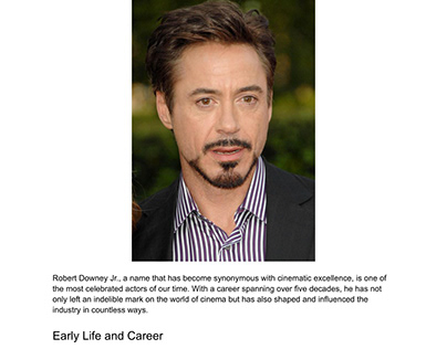 Actor Profile - Robert Downey Jr