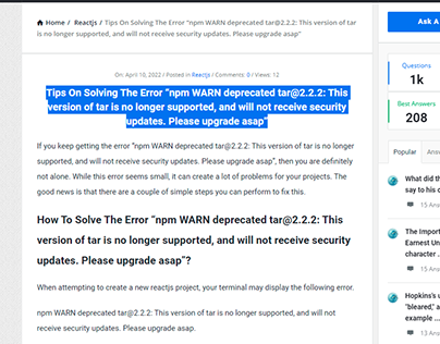how to fix error “npm WARN deprecated tar@2.2.2