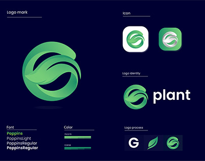 Letter G plant logo design