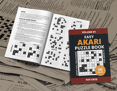 Easy Difficulty Akari Puzzle Book For Adults Volume 01