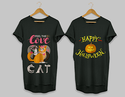 Halloween T Shirt Mock Up Cat Love