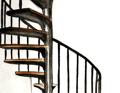 Croquis d'extérieur (escaliers)