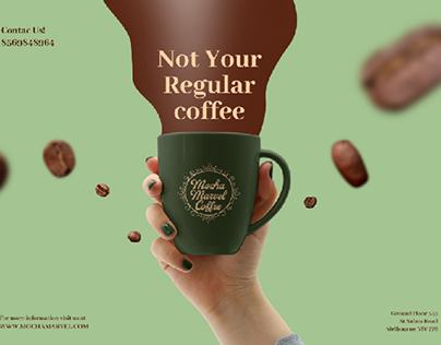 Mocha Marvel coffee brand advertisement landscape