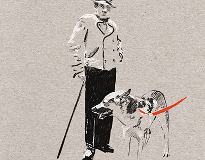 Dog with a man