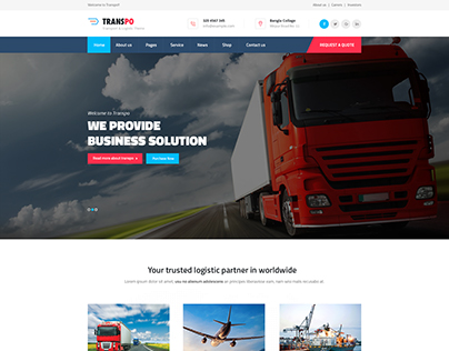 Logistic & Transport PSD Template