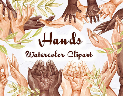 Hands Watercolor Illustartions