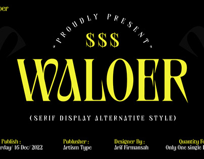 WALOER, Serif Display Alternative Style Font