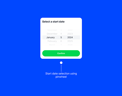 UI Card for a Pinwheel to select start date