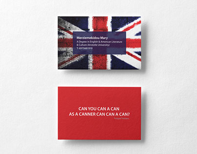 Business cards for English Teacher (concept)