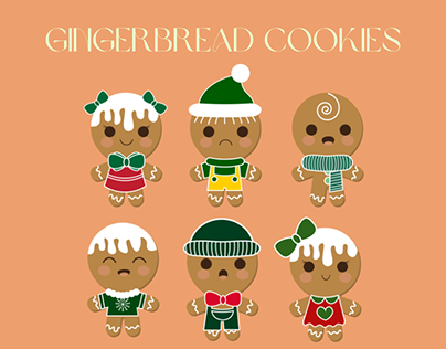 Gingerbread Cookies - 6 Vector Illustrations