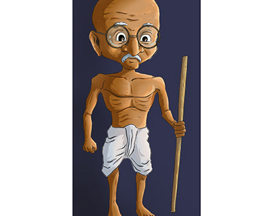 Mahatma Gandhi Character Design