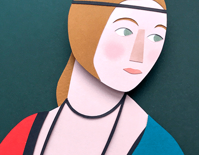 Paper illustration | ''Lady with Ermine''