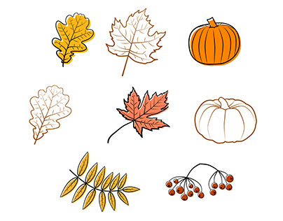 Set of autumn icons