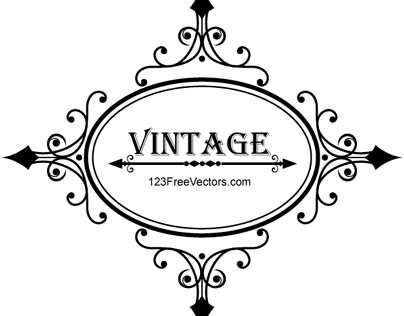 Decorative Oval Vintage Frame Vector Graphics
