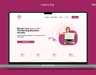 Gamified edtech website landing page