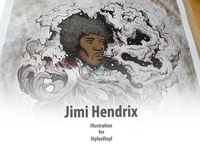 Jimi Hendrix Illustration for Stylus vinyl