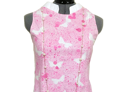 DESIGN CREATIONS- Hand Painted Floral Print Dress