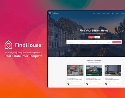 FindHouse - Real Estate PSD Template