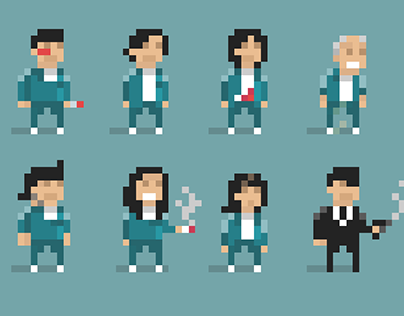 Squid Game 8 bit characters