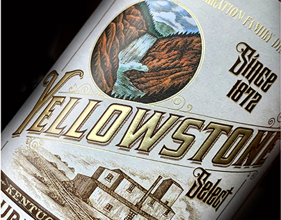 Yellowstone Bourbon Labels Illustrated by Steven Noble
