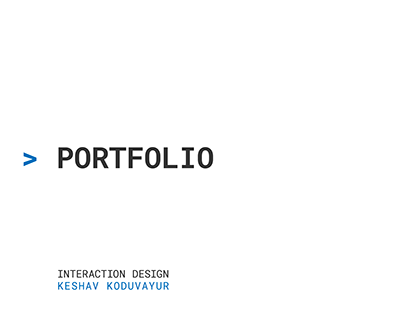 Interaction Design Portfolio | 11 20