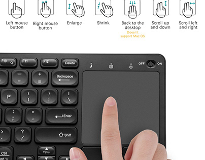 TopMate Wireless Keyboard with Multi Gesture TouchPad