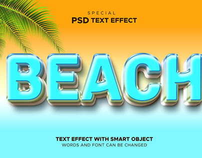 Beach text effect smart object