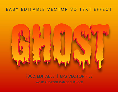 Free vector editable text style, ghost typography style