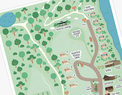 Illustrated tourist map of the farm