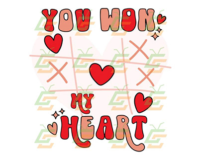 You won my heart Print Svg, Valentine XOXO