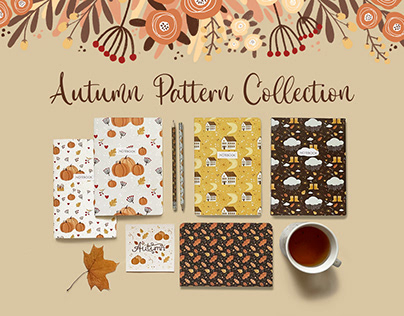 Autumn Pattern Collection & | Notebooks design