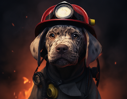 A Dog in a Firefighter's Uniform