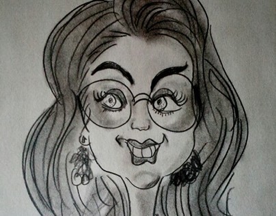 Sketch woman caricature