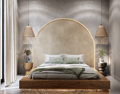 South Beach bedroom of Warm neutrals / Interior Design