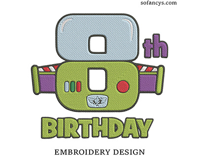 8th Birthday Buzz Lightyear Embroidery Designs