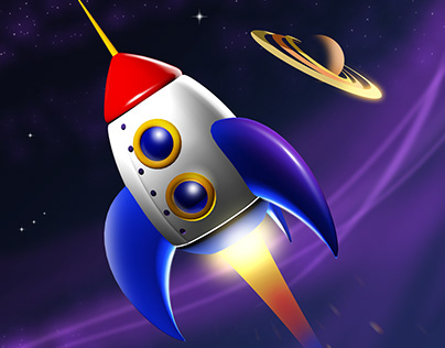 Space Rocket Game Asset