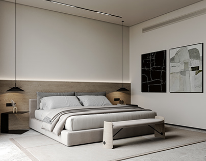 Minimal Bedroom design based in UAE.
