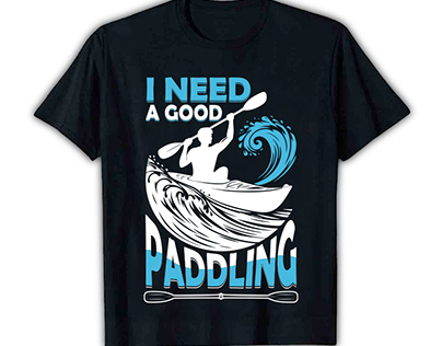 Paddling silhouette t-shirt design for kayak lovers