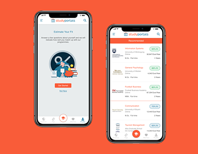 StudyPortal Mobile App UI Design