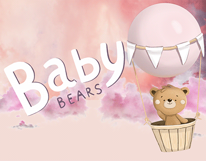 Baby bears. Children illustration and posters.