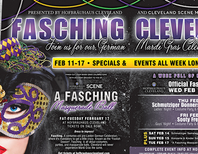Fasching Cleveland (German Mardi Gras) Double Truck Ad