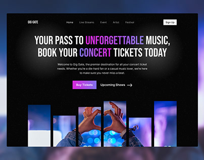 Landing Page Design : Concert Tickets