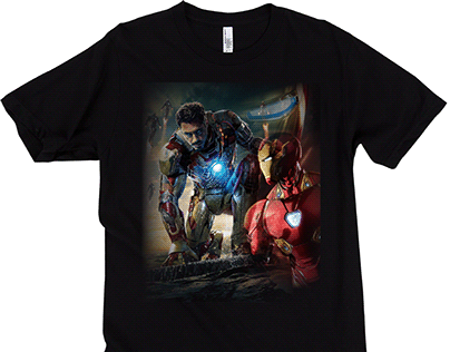Iron Man on Black Shirt (10x12 inches print size)